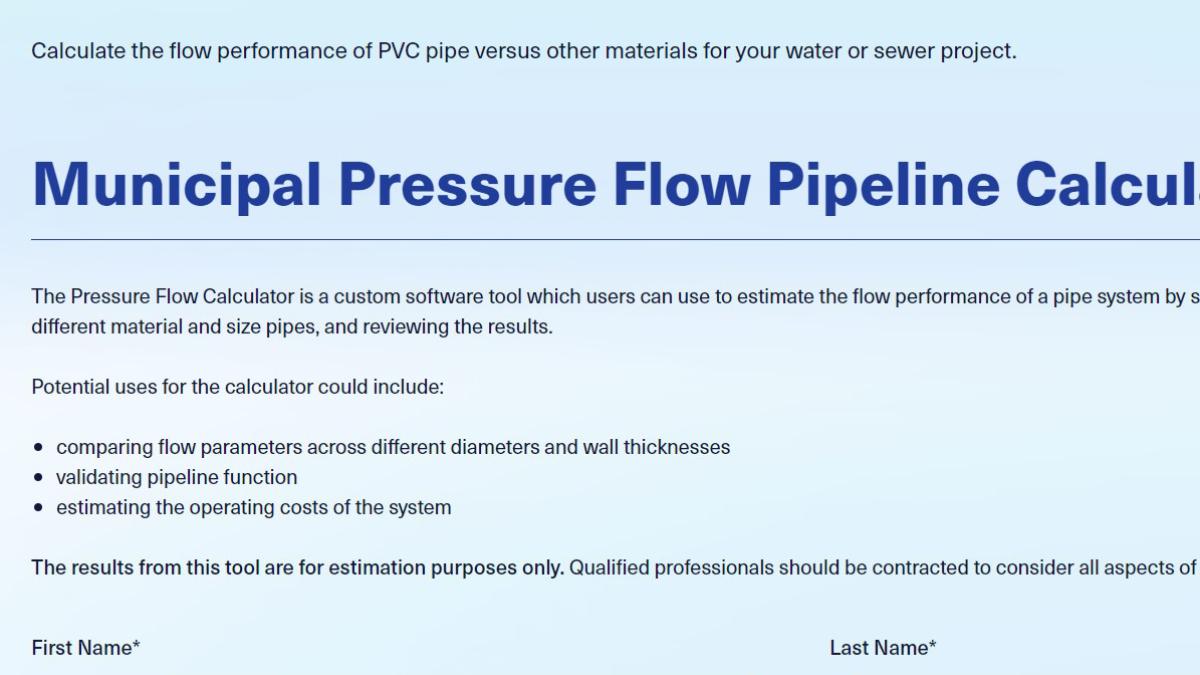 Municipal Pressure Flow Pipeline Calculator