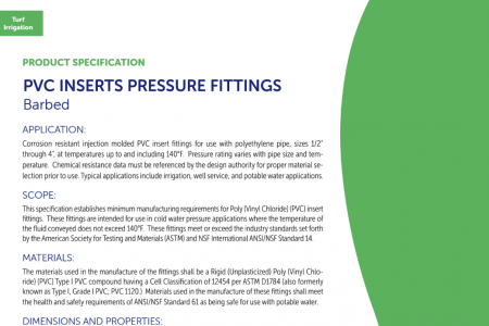 PVC Inserts Specs