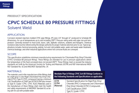 CPVC Fittings Specs