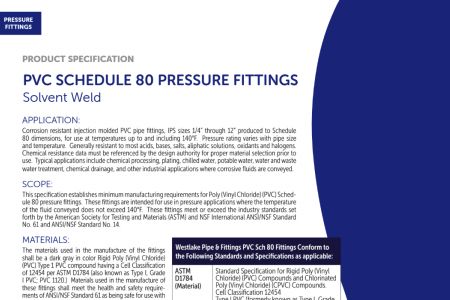 Schedule 80 PVC Specs