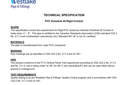 Rigid Conduit PVC Technical Specification Thumbnail
