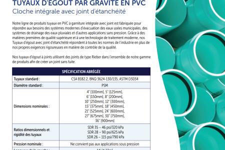 Gravity Sewer Product Spec Sheet - French