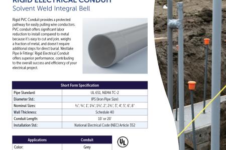 Rigid Electrical Conduit Product Spec Sheet thumbnail