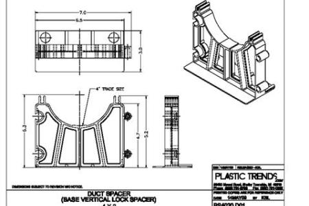 Duct Spacer Base Vertical Lock 4x2 BS4020