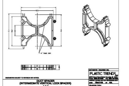 Duct Spacer Intermediate Vertical Lock 4x2 IS4020