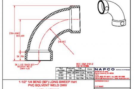 Elbow (90) Bend Extra Long (HxH) 1.5in D261 DL261 DH261