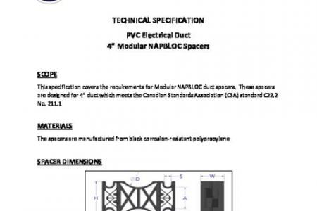 PVC Electrical Duct 4 inch Modular NAPBLOC™ Spacers