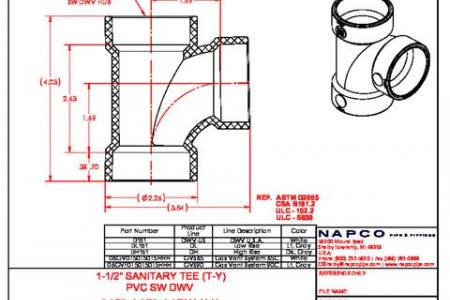 Sanitary Tee (T-Y) 1.5in (HxHxH) 1.5x1.5x1.5 D151.D01 DL151 DH151