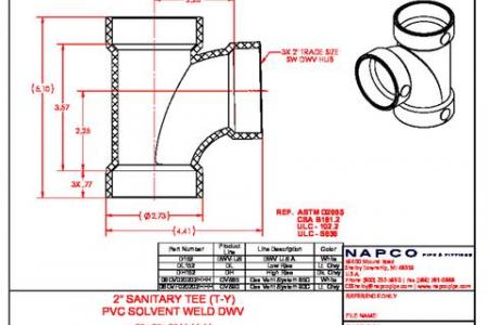 Sanitary Tee (T-Y) 2in (HxHxH) 2x2x2 D152.D01 DL152 DH152