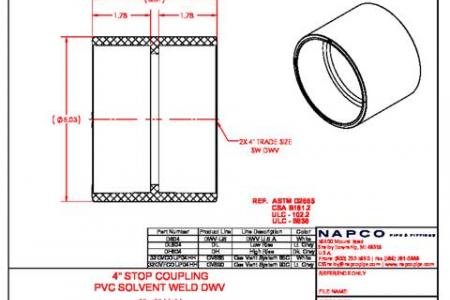 Stop Coupling 4in (HxH) 4x4 D604.D02 DL604 DH604