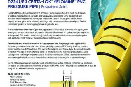 D2241/RJ Certa-Lok® Yelomine® PVC Pressure Pipe