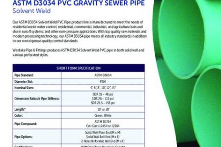 D3034 PVC Gravity Sewer Pipe