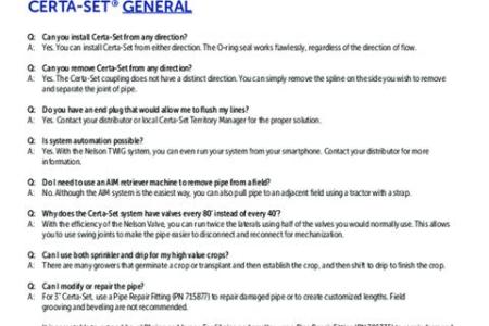 Certa-Set® FAQs