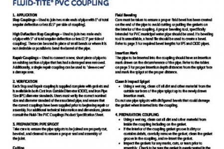 Fluid-Tite PVC Coupling Installation Guide