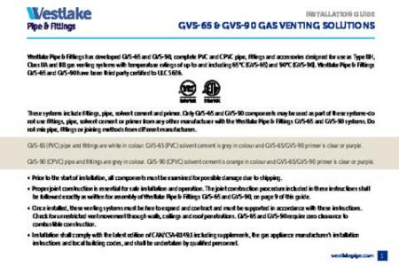 GVS-65 and GVS-90 Gas Venting Solutions Installation Guide