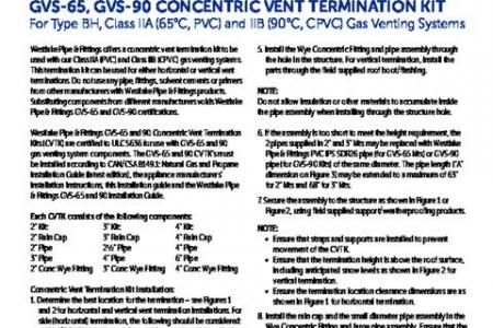 GVS-65, GVS-90 Concentric Vent Termination Kit Installation Guide