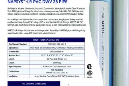 NAPSYS™-LR PVC DWV 25 Pipe
