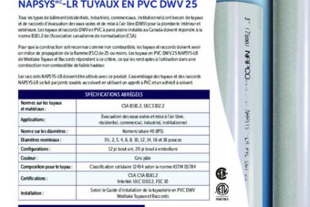 NAPSYS™-LR Tuyaux en PVC DWV 25