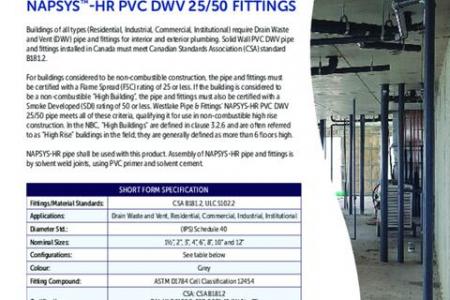 NAPSYS™-HR PVC DWV 25/50 Fittings