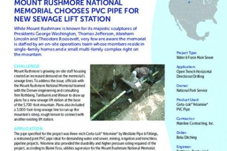 Mount Rushmore National Memorial Chooses PVC Pipe for New Sewage Lift Station