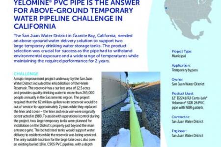 Yelomine® PVC Pipe Is the Answer for Above-Ground Temporary Water Pipeline Challenge in California