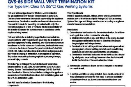 GVS-65 Side Wall Vent Termination Kit