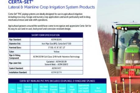 Certa-Set® Lateral and Mainline Crop Irrigation System