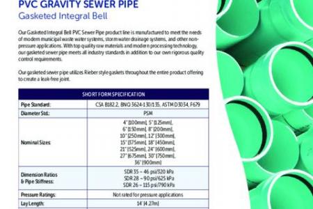 PVC Gravity Sewer Pipe
