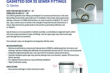 Gasketed SDR 35 Sewer Fittings | G-Series