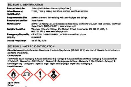 1 Step PVC Solvent Cement (Clear_Grey) SDS