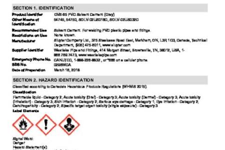GVS-65 PVC Solvent Cement (Grey) SDS