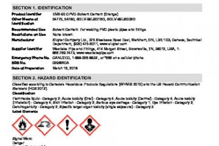 GVS-90 CPVC Solvent Cement (Orange) SDS