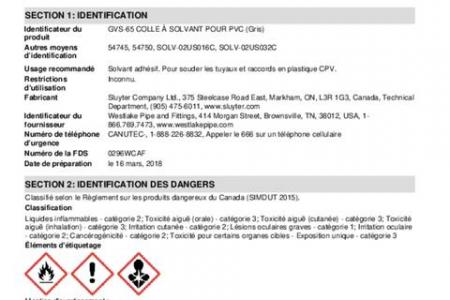 GVS-65 COLLE À SOLVANT POUR PVC (Gris)